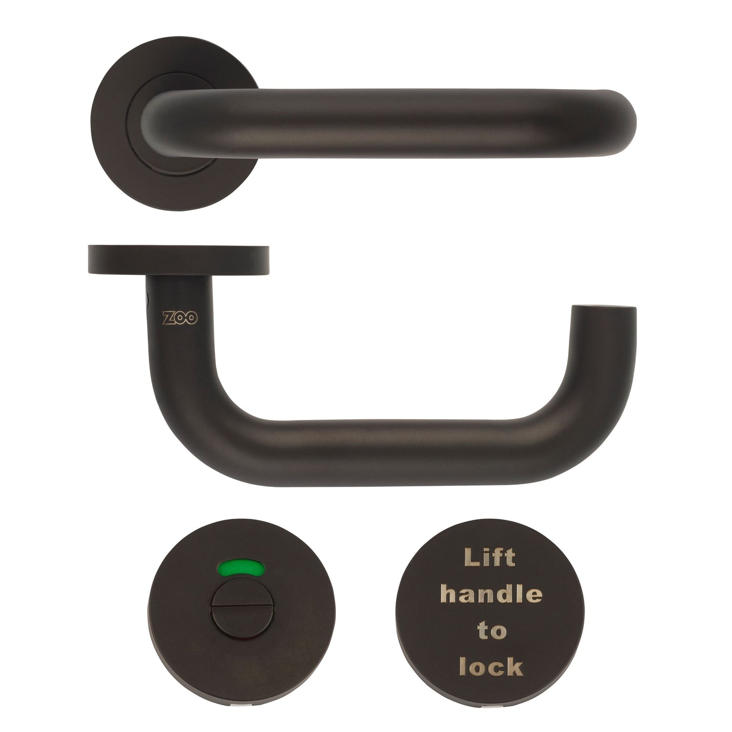 19mm Lift to Lock Tubular Return to Door Lever Set - Push On Rose - Grade 304