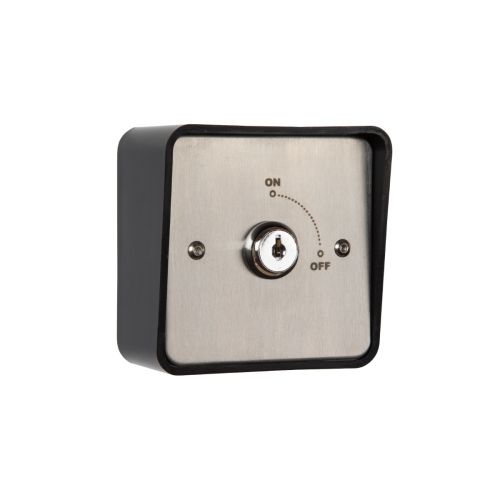 On/Off Latching Key Switch in Stainless Steel Plate c/w Shrouded Back Box