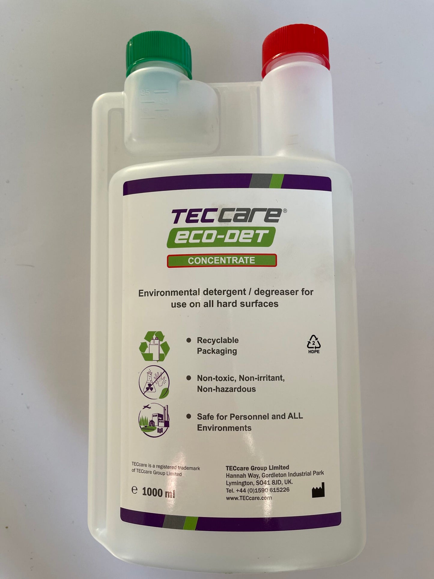 TECcare ECO-DET VOC-free environmental detergent / degreaser Box of 2, 5 litre concentrate bottles