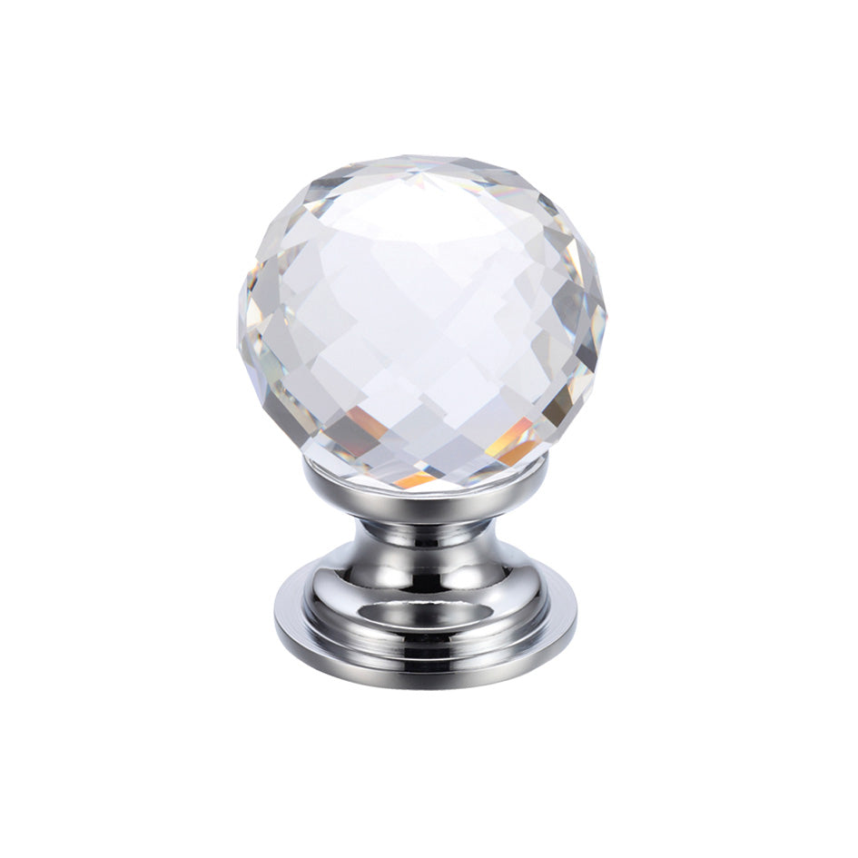 Glass Ball Cabinet Knob - Facetted 25mm