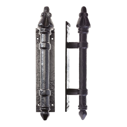 Round Pull Handle on Backplate - 304mm x 63mm - 2.5mm