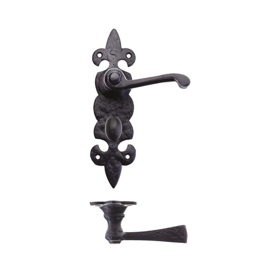 Lever on Fleur de Lys Bathroom Backplate