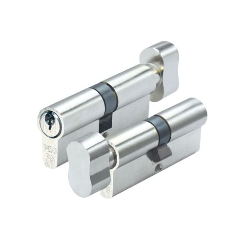 P5 60mm Euro Double Cylinder Keyed to Differ (Contract) Nickel