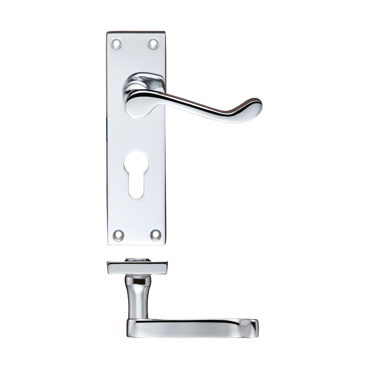 Project Victorian Scroll Lever on Europrofile Lock Backplate - 150mm x 40mm