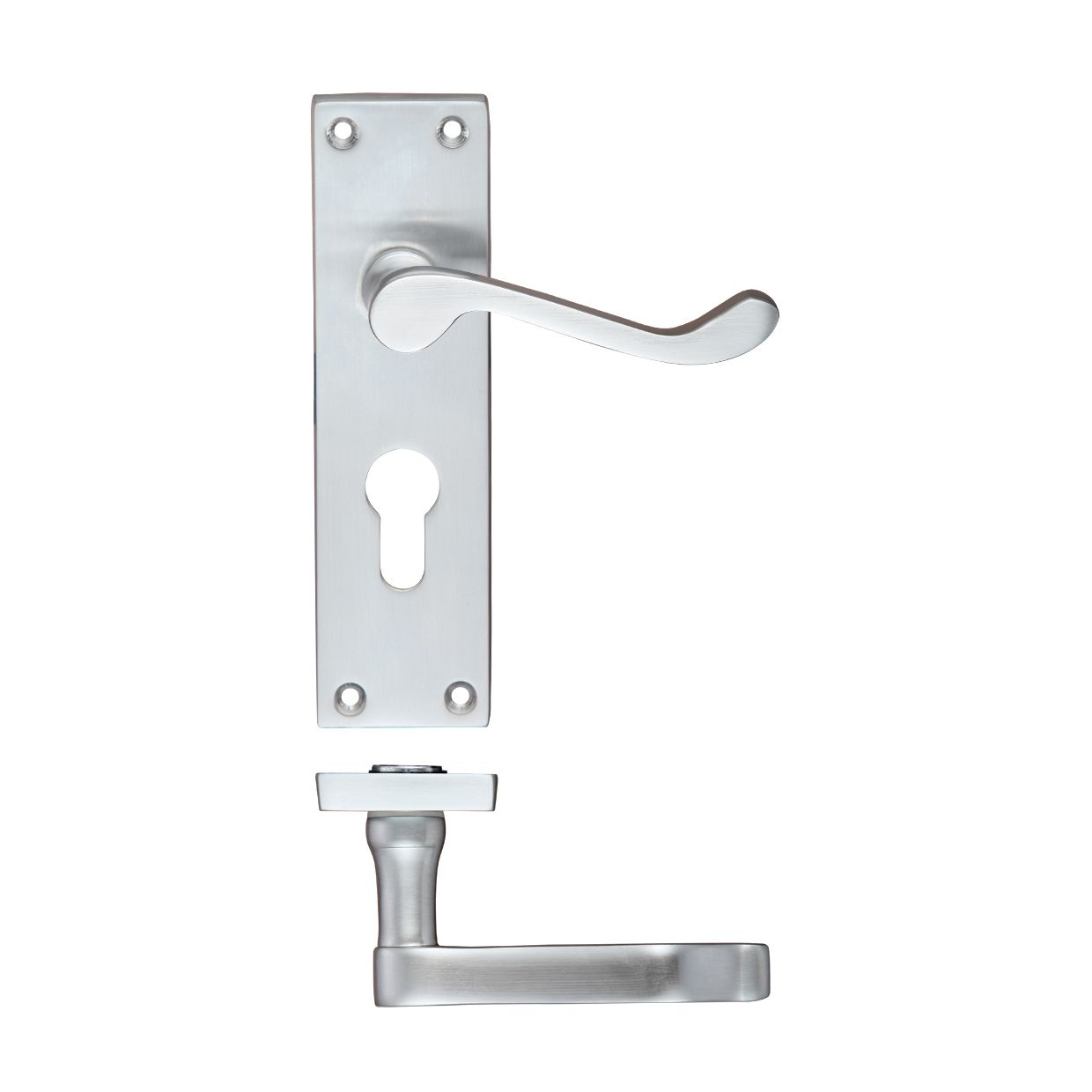 Project Victorian Scroll Lever on Europrofile Lock Backplate - 150mm x 40mm
