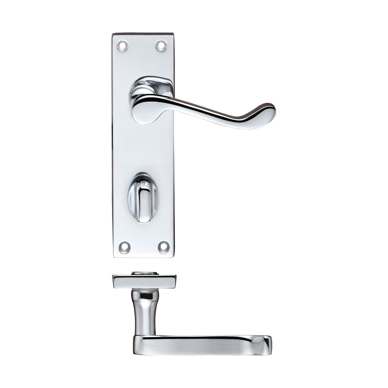 Project Victorian Scroll Lever on Bathroom Backplate - 150mm x 40mm