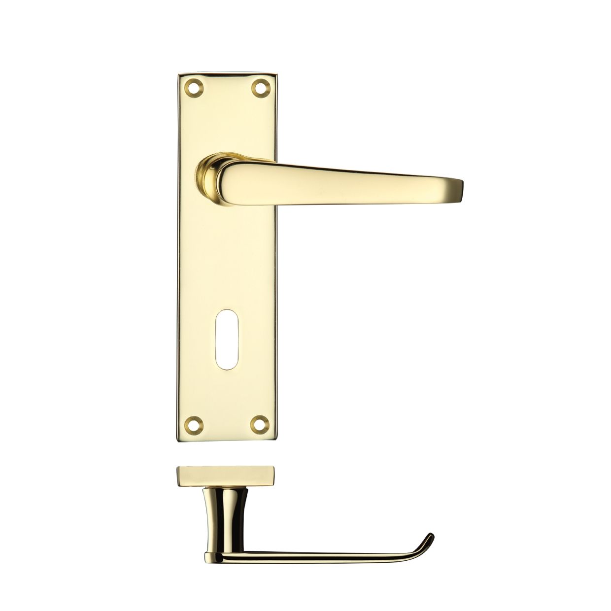 Project Victorian Flat Lever on Lock Backplate 150 x 40mm