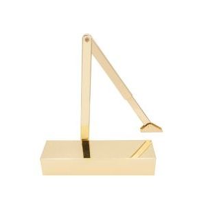 Size 2-5 Door Closer c/w Back Check & Delayed Action - PVD Gold Flat Arm (P.A Bracket Inc) PVD Gold Cover