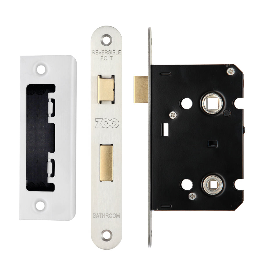 Mortice Bathroom Lock, 76mm - 57mm Centres, Radius