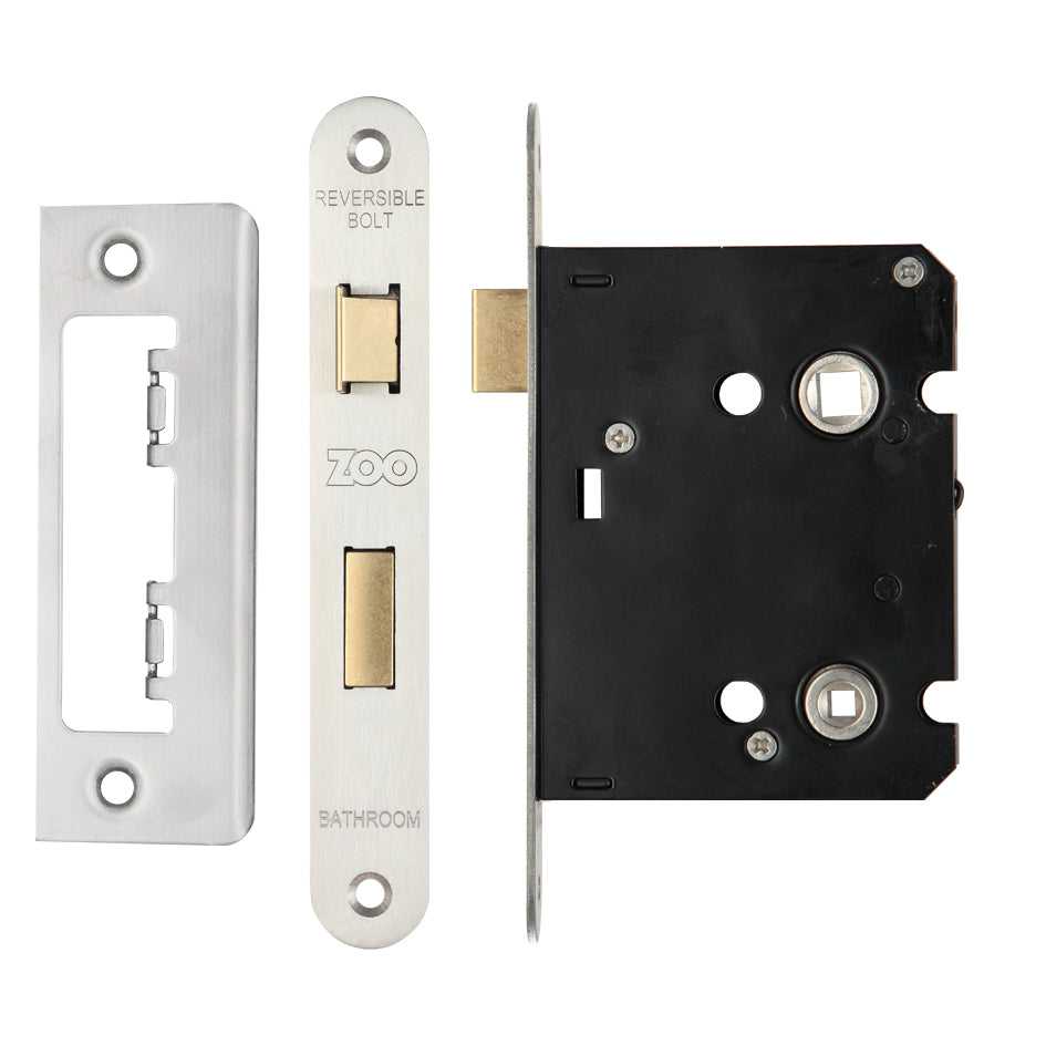Mortice Bathroom Lock, 76mm - 57mm Centres, Radius