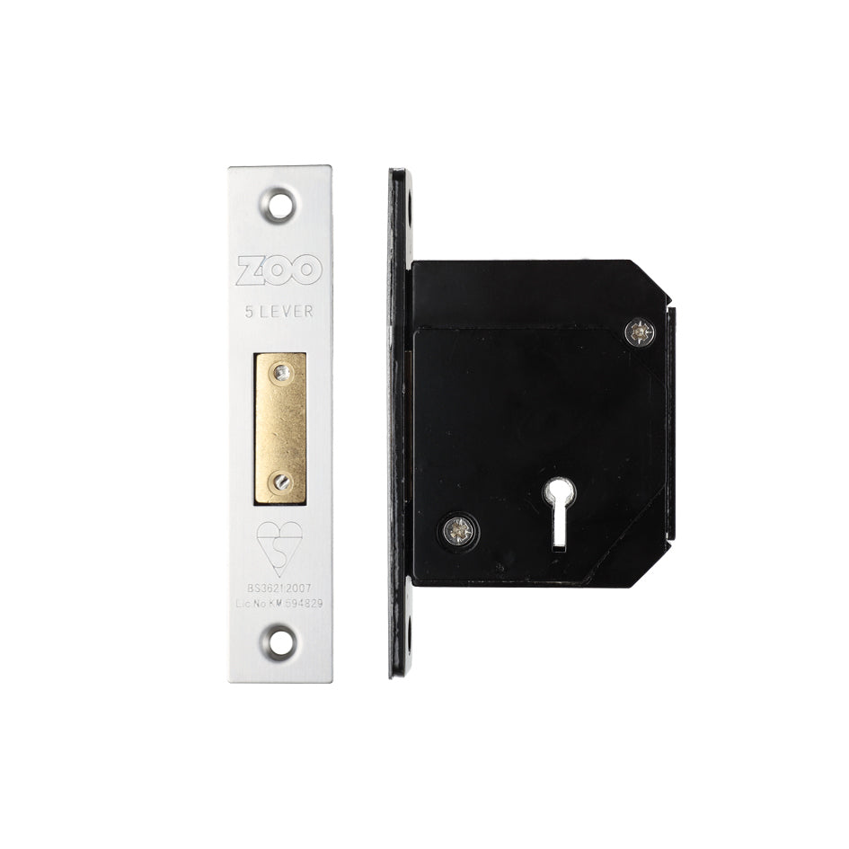 British Standard 5 Lever Deadlock - 67mm c/w Escutcheon - Chubb Retro Fit 3G114
