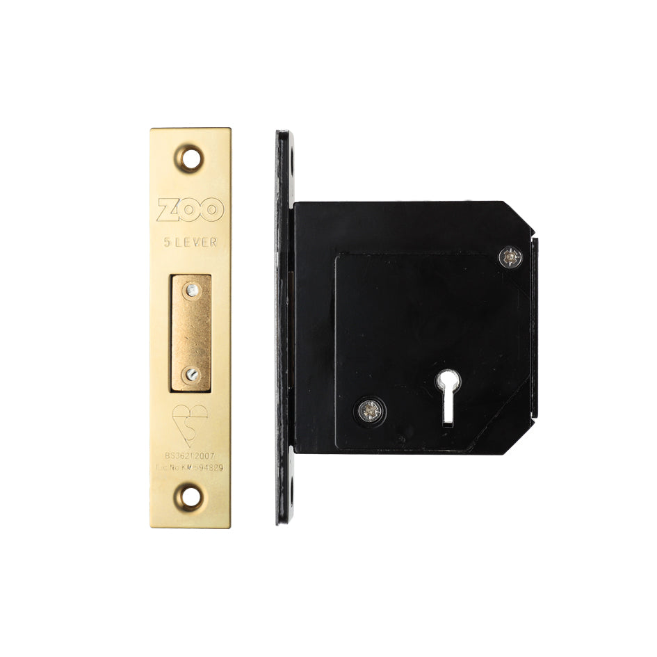 British Standard 5 Lever Deadlock - 80mm c/w Escutcheon - Chubb Retro Fit 3G114