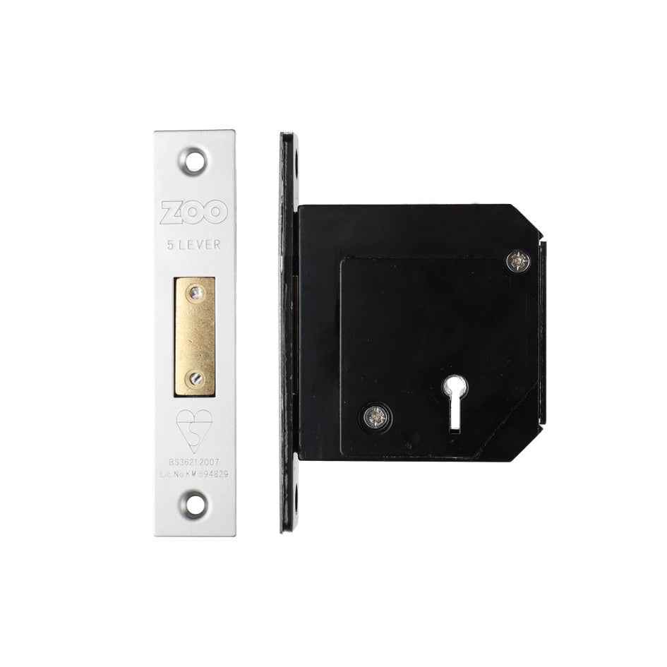 British Standard 5 Lever Deadlock - 80mm c/w Escutcheon - Chubb Retro Fit 3G114
