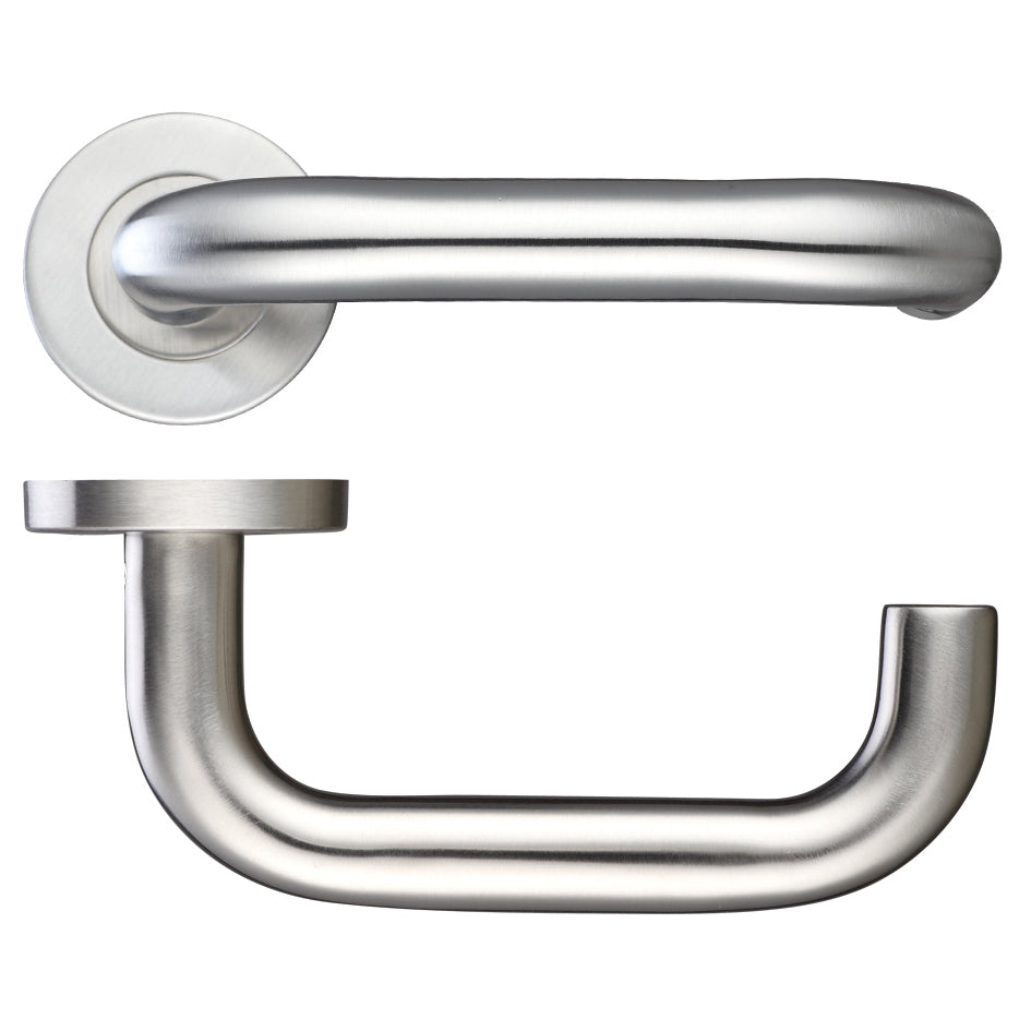 19mm Return to Door Lever - Push On Rose - 52mm Rose - Grade 201