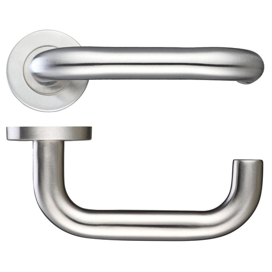 19mm Return to Door Lever - Push On Rose - 52mm Rose - Grade 201