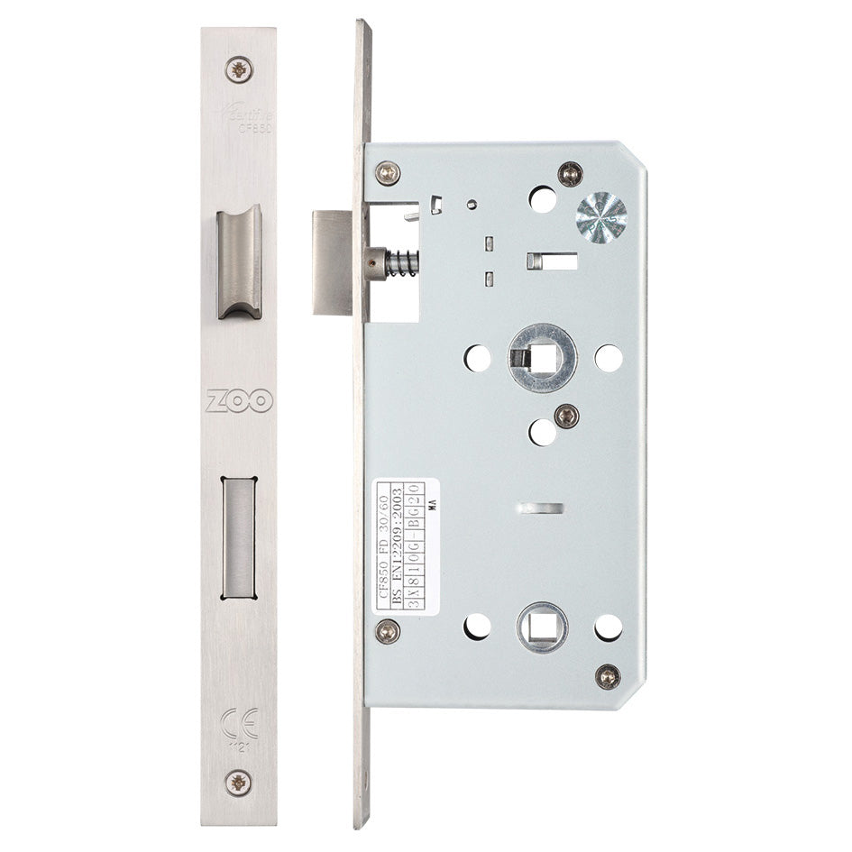 DIN Bathroom Lock - 78mm c/c Backset 55mm