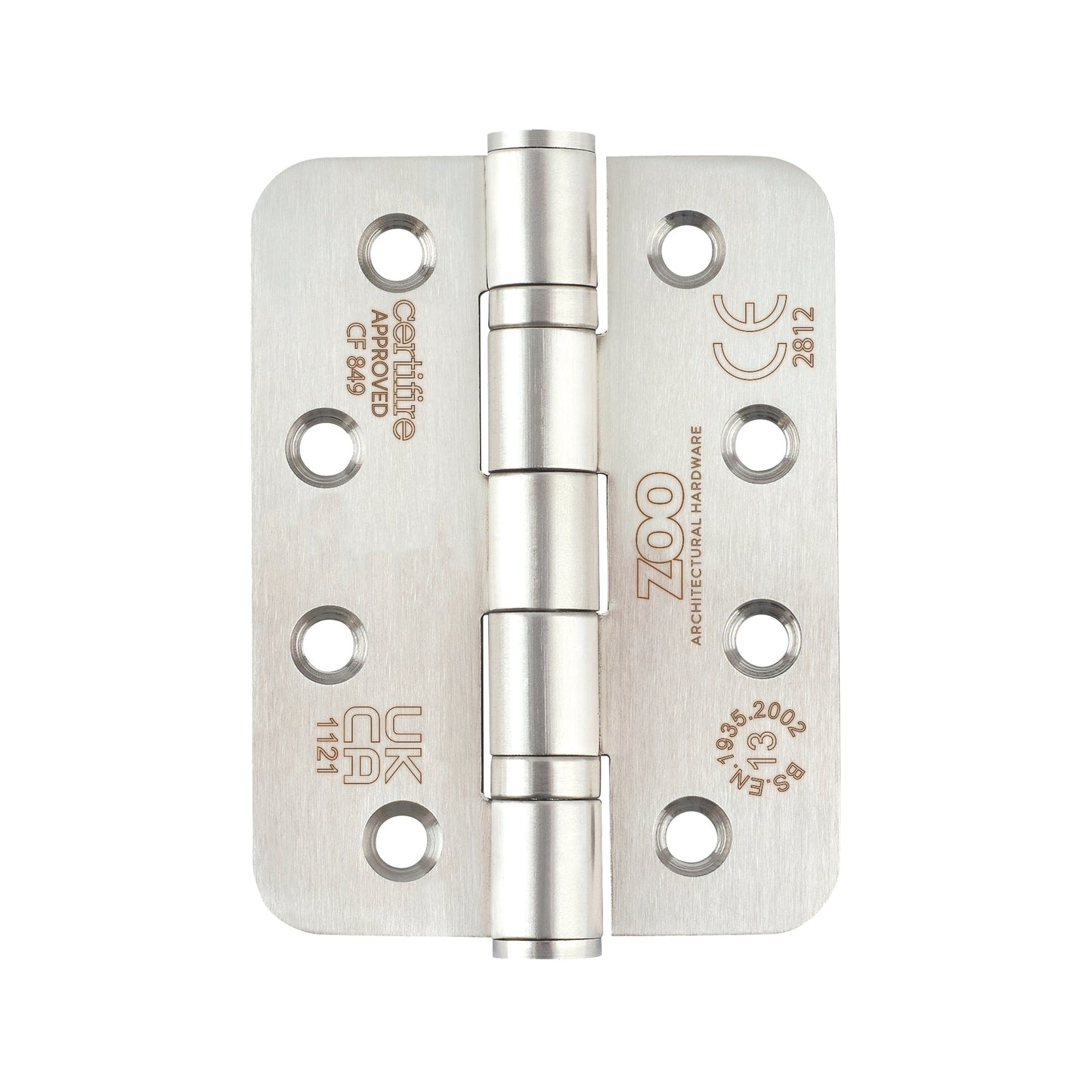 Grade 13 Hinges - Ball Bearing 102mm x 76mm x 3mm Pair And a Half Radius Corner