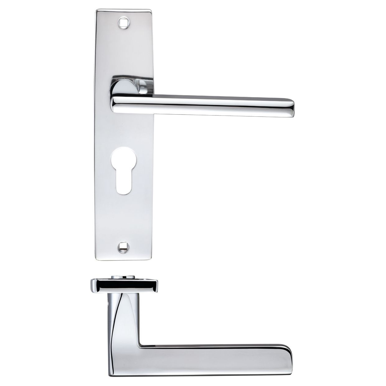 Venice Lever Euro Lock (47.5mm c/c) On Backplate - 180x43mm