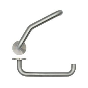 Cranked Return To Door Lever on 53mm x 6.5mm Sprung Rose - Sat.St.Steel